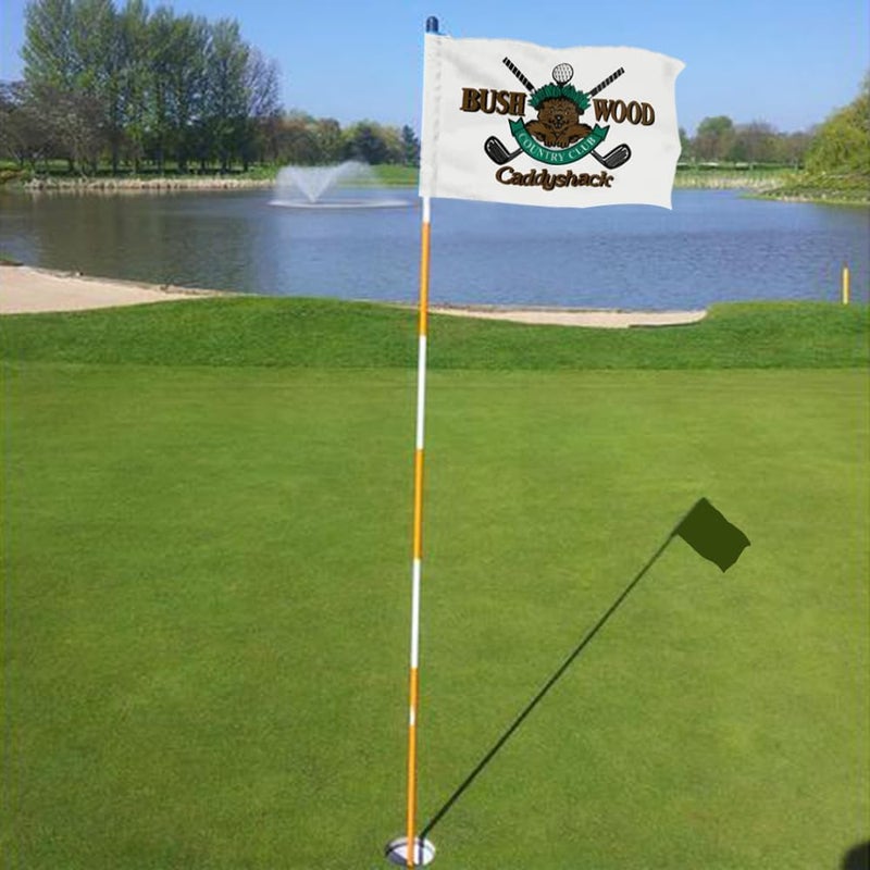 2BUT Standard Bushwood Country Club Golf Pin Flag Practic Putting Green Golf Flag For Backyard Garden Double-Sewn 600D Nylon Miniature Pin Flag Regulation Tube Flag(BWD 20"X13") - Image 4